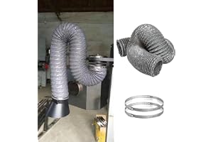 Flexibel Torktumlare Avgasslang med Kanalklämma, Kök Tight Space Torktumlare Ventilationsslang Kit, Bärbar HVAC-luftflexkanal 50/60/80/100/125/140/150/200/400/600 MM(160mm(6 1/4"),Length-10m(32ft))