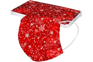 JIABING Lulupi 10 Stück Einweg Erwachsene Mundschutz mit Weihnachtsmotiv Mund und Nasenschutz Halstuch Maske Bedruckt Weihnachtsmaske Rentier Motiv Einmal MNS Mund-Tuch Staubdicht Tücher Bandana Schals