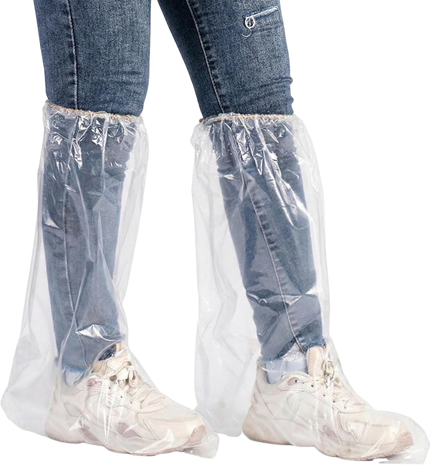 10 Pares Cubre Zapatos Impermeable, Fundas Desechables Para Botas, Para Hombres y Mujeres, Fundas Para Zapatos, Impermeables, Antideslizantes, Para Camping al Aire Libre (Largo, 39 * 50cm)