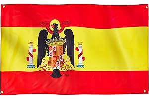 Runesol España Águila de San Juan, 91x152cm, 3ft x 5ft, 4 Ojales, Ojal en Cada Esquina, Águilas, Fiesta de San Juan, Banderas Premium, Interior, Exterior, Colores Vivos