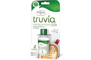 Eridania, Linea Truvía®, Dolcificante Liquido, Estratto dalle Foglie di Stevia, Sostituto allo Zucchero Bianco, 0 Calorie, 2 Gocce Equivalgono ad 1 Dose, con Comodo Tappo Salvagoccia, 1000