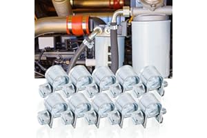 TENG HONG HUI 10 Pcs Hose Pipe Clamps Assortment Kit, 10 Sizes 7-18mm Stainless Steel Mini Fuel Injection Adjustable Tube Fuel Hose Clips for Water Pipe Plumbing Automotive and Mechanical Application (7-9mm)