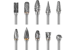 HPMAISON Lot de 10 Fraises Rotatives, Avec Tige de 3 mm et Longueur de Tête de 6 mm pour le Bricolage, le Travail du Bois, la Gravure, la Sculpture du Métal, le Perçage, le Polissage