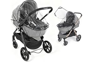 Orzbow Plastico Lluvia Capazo Universal, Transpirable Protector Lluvia Carro y Capazo Bebe Universal con Ventana, EVA de Calidad Alimentaria, Fácil de Instalar, Plegable, Transparente