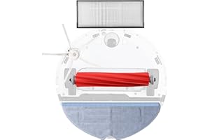 LOCINTE Accessori di Ricambio per Xiaomi Roborock S7 T7S T7Splus, Pezzi di Ricambio con Panno, Filtro HEPA, Spazzola Principale e Spazzola Laterale (Bianco)