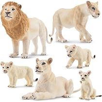 TOYMANY Lot de 12 figurines d'animaux de la jungle et des troncs d'arbre réalistes, lions, tigres, guépards et jaguar, animaux en plastique pour enfants