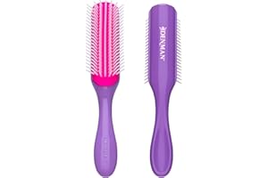 Denman Curly Hair Brush D3 (African Violet) 7 Row Styling Brush for Detangling, Separating, Shaping and Defining Curls - For Women and Men