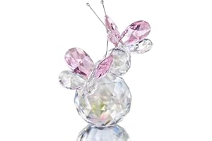 H&D HYALINE & DORA - Statuetta decorativa a forma di farfalla, in vetro artificiale, fatto a mano, confezione regalo