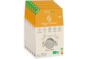 ENVI-BIO TROP BON ENVI Bio - Riz de Konjac Bio- Riz sans gluten - Konjac & Farine d'Avoine Bio - Vegan, Gluten Free, Faible en calorie - Box de 6 paquets x 270g