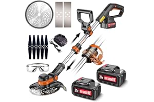 JWDJ 2024 Newly Metal Blade Cordless Strimmer Upgraded 8-Inch Blade Grass Trimmer For Lawn Trimmingtwigsbrush Cutting51