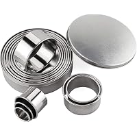GeeRic Edelstahl Ausstechformen, 12 Stück Runde Plätzchenausstecher Mit Box – Perfekt Zum Kekse Backen & Teig Ausstechen