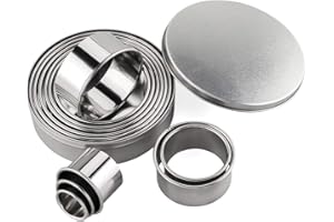 AVANA Lot de 12 emporte-pièces ronds en acier inoxydable avec boîte de rangement