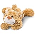 Nici 46513 Animal Cuddly Soft Toy Lying Classic Bear 30cm, Golden Brown, 30 cm