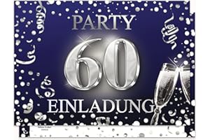 ‎EDITION COLIBRI Edition Colibri Einladungskarten Geburtstag, 10 Stück, Format A6, Karten-Set, Einladung zum Beschriften, Party (Dunkelblau silber, 60)