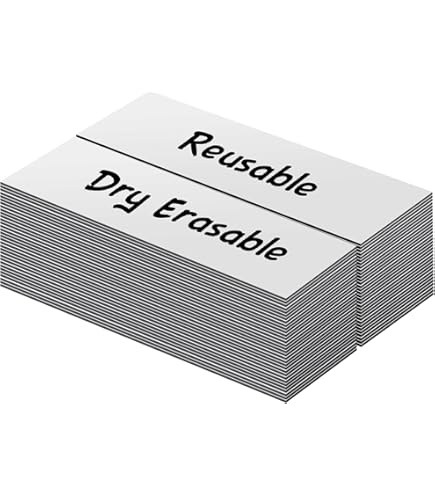 60 PCS Magnetic Strips, Writable 60X20mm, Dry Erase Labels For Whiteboard, Magnetic Board