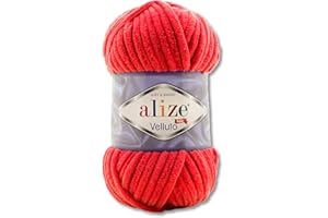 WOHNKULT 100 g Alize Velluto Wolle in 30 Auswahl (56 | Rot)