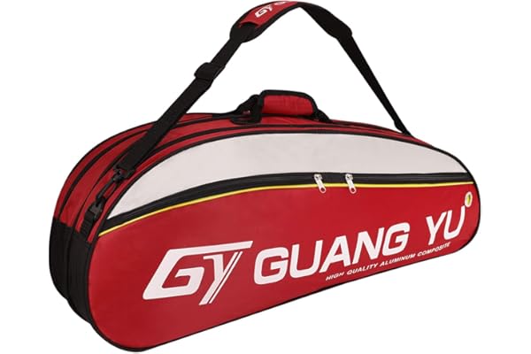 JINTN Sacs de Raquette de Badminton/Tennis de Grande Capacité Sac à Bandoulière en Nylon Impérméable Sac pour Organiseur 4-6 Raquette avec Poche de Vêtement/Chaussure Sacs d'Equipement de Badminton