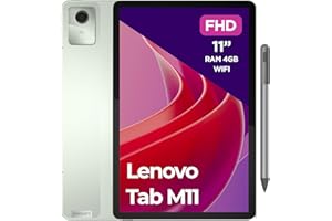 Lenovo Tab M11, Tablet Display 11" WUXGA (1920x1200), MediaTek Helio G88, RAM 4GB, 128GB, WiFi, Android 13 – Scocca in alluminio, Seafoam Green, Tab Pen Inclusa - Esclusiva Amazon
