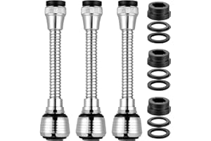 WEFINEST 3 Pièces Flexibles Embout Robinet Cuisine，Rallonge Robinet Cuisine Pivotant Douchette Robinet Cuisine 360 Degrés，Extension Robinet Cuisine pour Cuisine et Salle de Bain