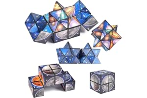 Qooloo 2 en 1 Cubo Mágica, Cubo Mágico Estrella, 3D Puzzle Cubes, Transformación Cubos, Magic Star Cubo, Cubo Infinito, Descompresión Creativo, Cubo Mágica Transformación para Niños y Adultos