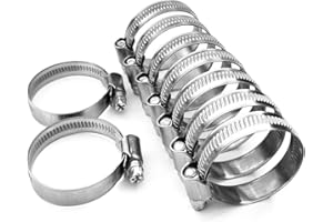 GARSIDURO® DIN 3017 Schlauchschellen 30-45 mm mit Band und Gehäuse aus Edelstahl in W2 Qualität, 8 Stück, Bandbreite 12 mm - hochwertige Schlauchklemmen für Pool, Sandfilteranlage, Teich, Garten