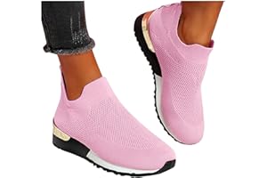 SUNGGOKO Sneaker Damen Mesh Atmungsaktiv Elegante Schuhe Turnschuhe Sportschuhe Leichtgewichts Komfortabel Frauen Walkingschuhe Halbschuhe Cushion Wasserdicht Flach Für Sporthalle Outdoor Jogging