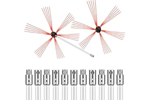 VEVOR Brosse de Cheminée de 12 Mètres Kit de Ramonage avec Une tête de Bross Supplémentaire en Nylon pour Poêle à Pellet pour Nettoyer Cheminées en Métal ou en Brique Blanc
