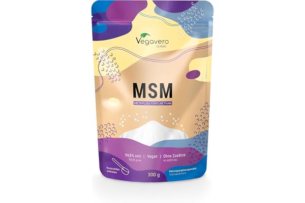 MSM Vegavero® Poudre | 300g Méthylsulfonylméthane Pur à 99,9% | Sans Additifs & VEGAN | Formation de Collagène | Testé en Laboratoire