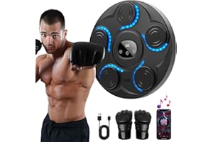 SHENZHEN UNI-CHIC TECHNOLOGY CO., LTD Machine de Boxe Musicale Adulte Beatpunch Machine Boxe Mural Musique avec Lumière LED et Gants de Boxe, Beat Punch Machine Boxe Musicale pour Adultes/Enfants, Articles D'entraînement pour Boxe Maison
