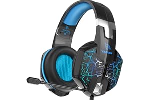 YINSAN Cuffie Gaming per PS4 Nintendo Switch, Cuffie PS4 PS5 Over Ear con Microfono, RGB LED Audio Cavo 3.5mm e Controllo del Volume, Gaming Headset per Xbox One, PC, Mac, Laptop, Smartphone