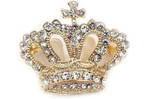 ERHUO Spilla della corona,Spilla della corona della perla,Spille della corona per le donne,Pin della spilla,Spille della corona di cristallo trasparente per le donne per