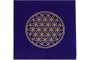 ZEBROAU Tarot Cards - tarot con celosía cristal la flor la vida, con bolsa tarjetas del tarot, terciopelo para cartas, color negro y dorado, 40 x 40 cm