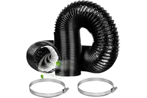 ONPERPOE Wąż powietrza wylotowego 125 mm, aluminiowa rura elastyczna o długości 2 m, PCW, rura aluminiowa, wąż wentylacyjny z 2 oponami stalowymi, wąż klimatyzacji, wąż powietrza wylotowego, klimatyzator,