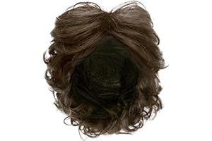 MIVAIUN Krótka warstwowa brązowa peruka, syntetyczne włosy, krótkie falowane syntetyczne włosy, peruki do cosplay, kostiumy, na imprezę lub do codziennego użytku (brązowa)