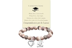 Seleneva Regalo Laurea per le Donne Ragazza Pietra Naturale Bracciale Amica Maestro Ispiratore Bracciale Speciale Ideel Originale Regalo per le Congratulazioni ai Laurea