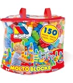 Cubo De Bloques De Construcción MOLTO - 35 Piezas Rosa Para Niños