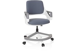 ‎HJH OFFICE hjh OFFICE Kinder- & Jugendstuhl Kid Flex – Mitwachsender Drehstuhl mit Verstellbarer Rückenlehne, individuell anpassbar, 4–14 Jahre, Grau