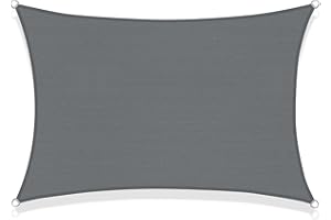 SUNNY GUARD Toldo Vela de Sombra Rectangular 2.5x4m HDPE Transpirable protección UV para Patio,Jardín, Exteriores, Terraza, Color Gris Antracita