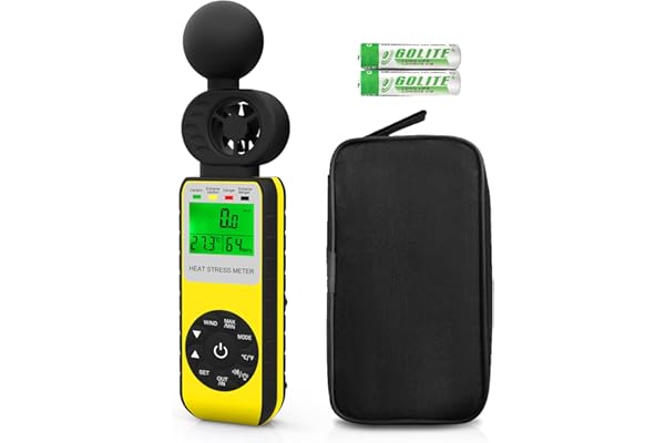 Anémomètre Numérique,Compteur de Vitesse du Vent Chaleur Stress WBGT Tracker,Mesurer de Vitesse du Vent/Température/Humidité,Anemometre Jauge de Vitesse du Vent pour l'industrie(INFURIDER YF-881W)