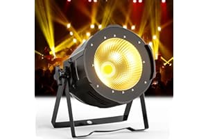 GdjRttk 80W COB LED Par projecteurs avec DMX, 3 luminosité et refroidissement par ventilateur, lumière disco stroboscopique éclairage de scène pour DJ, théâtre, mariage, fête, photographie
