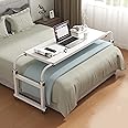Overbed Computer Desk Over Bed Tables With Wheels,Mobile Height And Length Adjustable Computer Desk Laptop Cart Food Tray Desk Rolling Medical Table Portable Desk With Castor Wheels(Color:wh - View #9