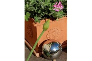 Ragnarök-Möbeldesign 1x Rosenkugel Ø 9 cm Dekokugel Edelstahl rostfrei Hochglanz poliert Gartenkugel Schwimmkugel Silberkugel Teichkugel