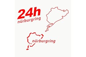 ‎AUTODOMY Autodomy Naklejki Nurburgring 3-częściowy zestaw do samochodu lub motocykli (czerwony)