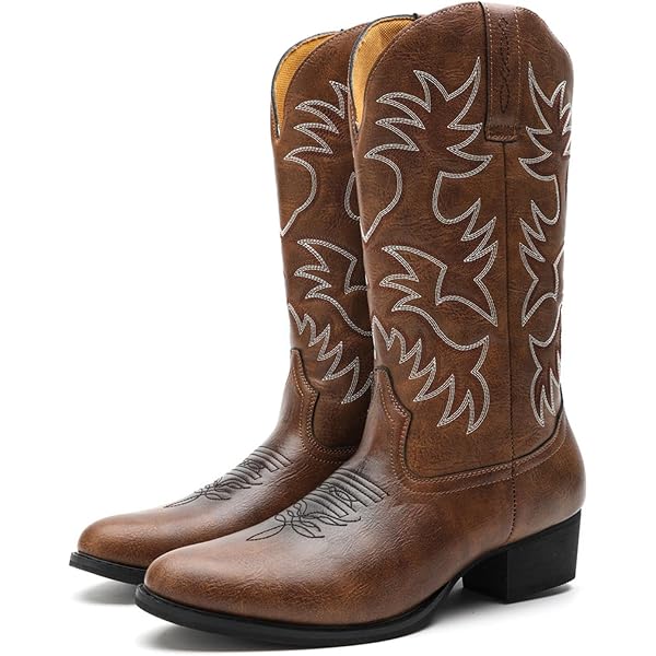 MWbetsy Les Hommes de l'Ouest Santiags Vintage tête carrée Chevalier Boot Haut Aide Punk Rock Style Gothique Mi-Mollet Bottes Chasse d'hiver Randonnée Trekking, Noir, 39 EU MWbetsy Les Hommes de l'Ouest Santiags Vintage tête carrée Chevalier Boot Haut Aide Punk Rock Style Gothique Mi-Mollet Bottes Chasse d'hiver Randonnée Trekking, Noir, 39 EU