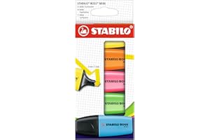 STABILO BOSS MINI - Mini surligneur fluo - Etui carton x 5 surligneurs fluo - coloris assortis