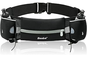 BECKO US Becko Lightweight & Durable Running Belts Fitness Workout Belt for Men and Women - Waist Pack Belt/Runners Belt Waist Pouch During Cycling, Walking, Running, Sports Hydration (Gray)