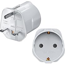 Casoter EU To UK Plug Adapter With Fuse 2 Pin Plug Adapter To 3 Pin 13A Fused 250V Grounded Travel Adapter Continental Type C E F To Type G White Pack Of - View #9