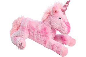 GirlZone Unicorn Teddy, 18-Inch Stuffed Pink Plush Unicorn for Girls with Pretty Glitter Horn, Soft and Cuddly, Great Birthday Gift Idea for Girls