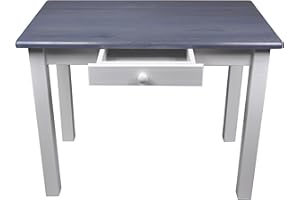 ‎MAGNETIC MOBEL Magnetic Mobel Esstisch mit Schublade Küchentisch Tisch Restaurant Massiv Holz Kiefer (70x110, Grau/Blau)