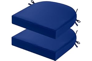 ‎PRIMEPATIO PRIMEPATIO Stuhlkissen für draußen, 2er-Set, Terrassenstuhlkissen für Gartenmöbel, wasserdicht, mit Bändern, Sitzkissen für draußen, Terrassenstuhlpolster, Esszimmerstuhl, 40X40, Blau